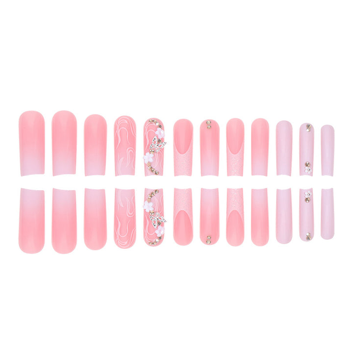 Floral and Glitter Stiletto Press-On Nails Bowlift
