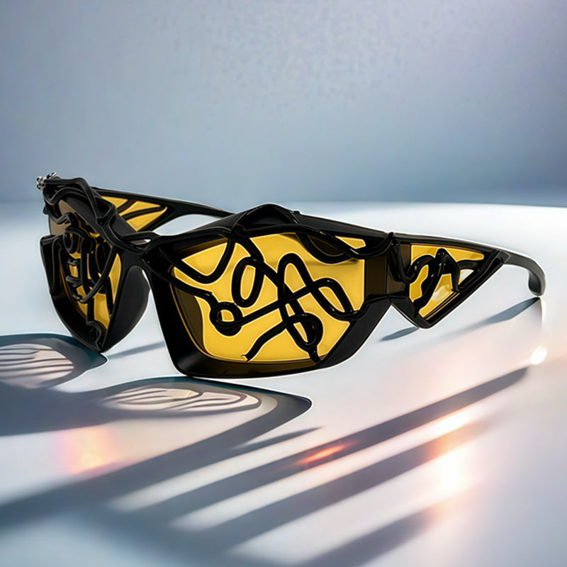 Women's Sporty Sunglasses with Futuristic Design Bowlift