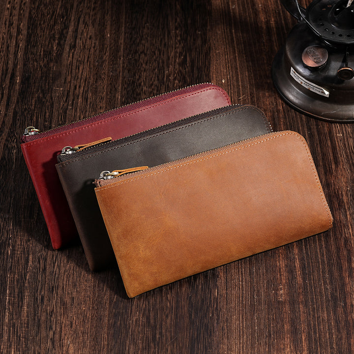 Premium Leather Zippered Travel Wallet