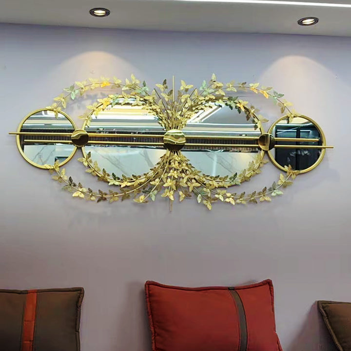 Elegant Botanical Wall Mirror with Decorative Floral Accents Bowlift