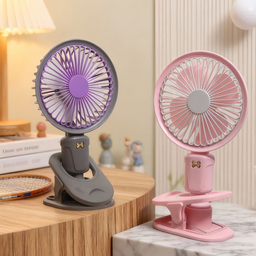 Women Portable Table Fan with Adjustable Tilt Mechanism and USB Connection Bowlift