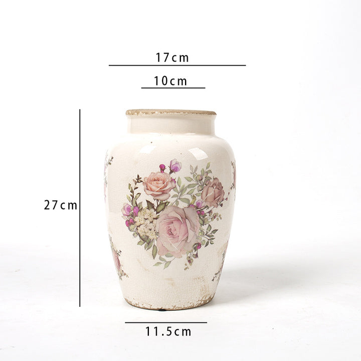 Floral Ceramic Vase with Artistic Design Bowlift