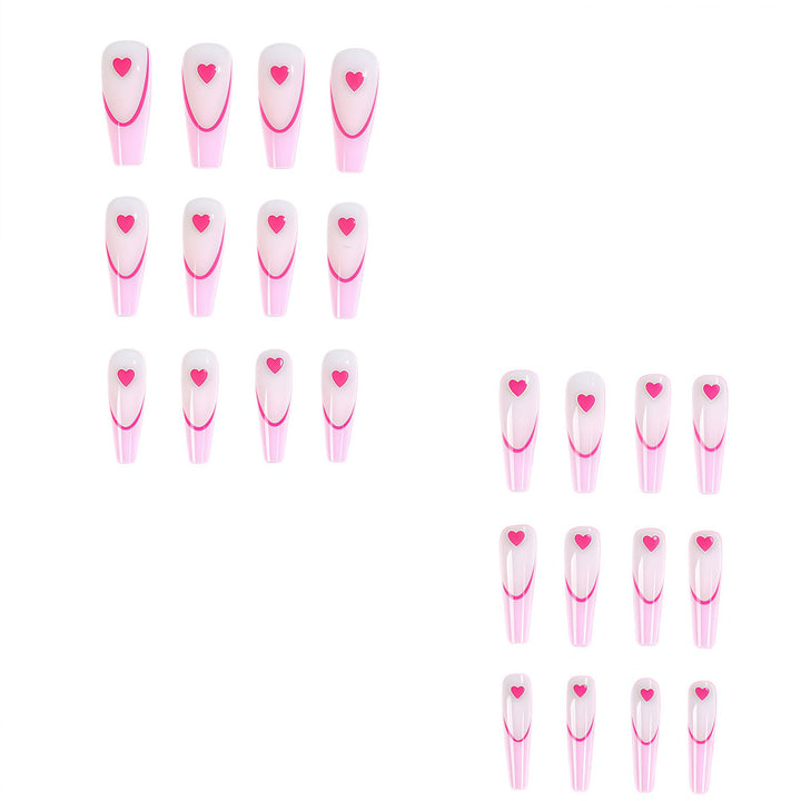 Artificial nails with heart accents Bowlift