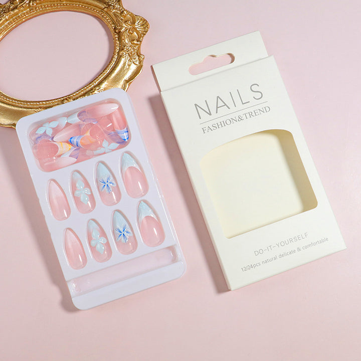Premium Press-On Nail Set with Decorative Accents Bowlift