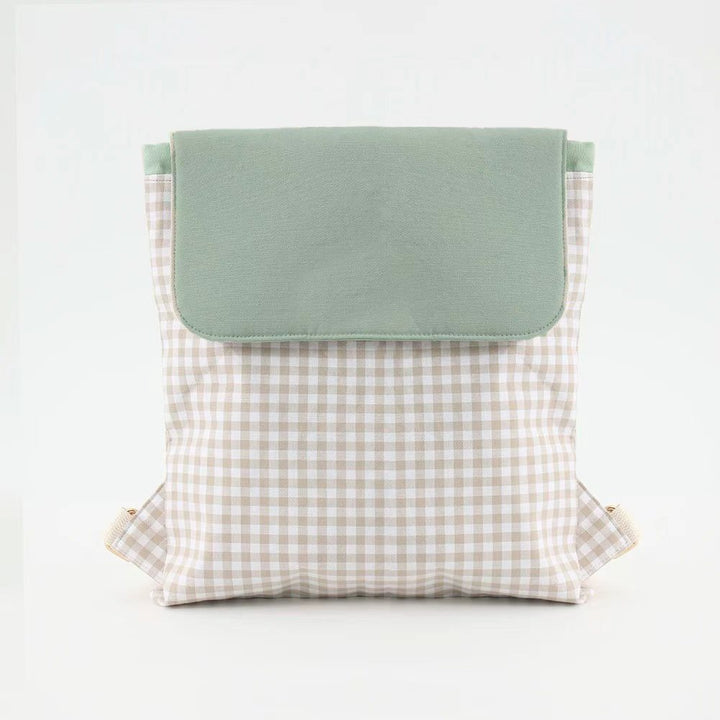 Checked pattern backpack Bowlift