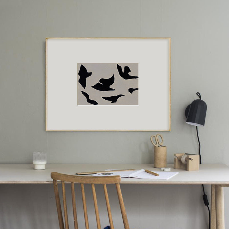 Framed Abstract Bird Artwork