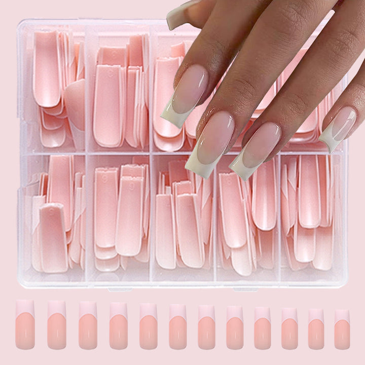 French Tip Press-On Nail Extensions Bowlift