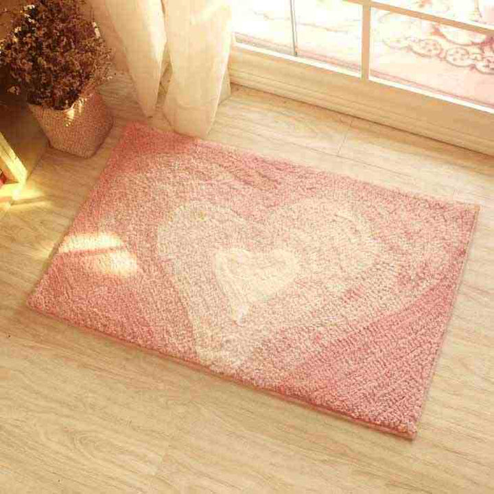 Cozy Heart-Shaped Bath Mat Bowlift