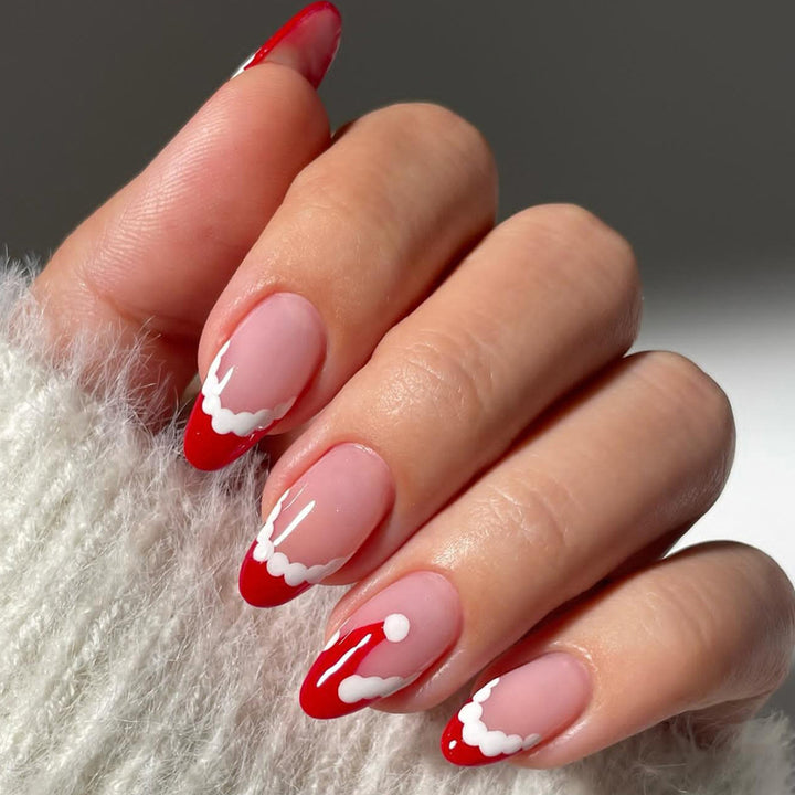 Nail art set with festive Santa motif and glitter accents Bowlift