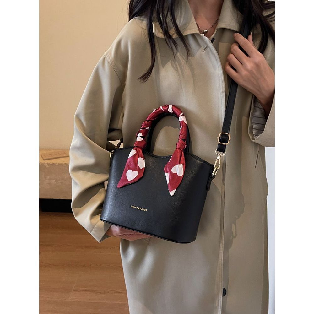 Stylish Scarf-Embellished Handbag Bowlift