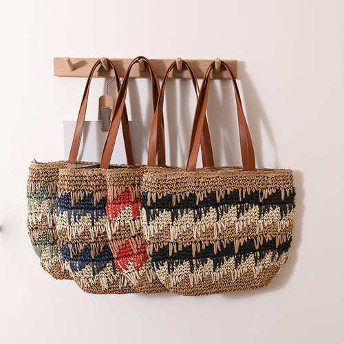 Braided tote bag with unique pattern mix Bowlift