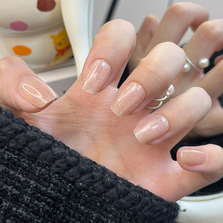 Glamorous Press-On Nail Set with Decorative Gemstone Accents Bowlift
