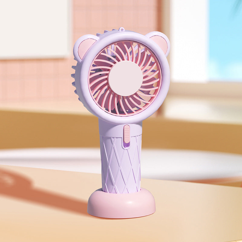 Women's Portable Mini Fan with Playful Animal Design Bowlift