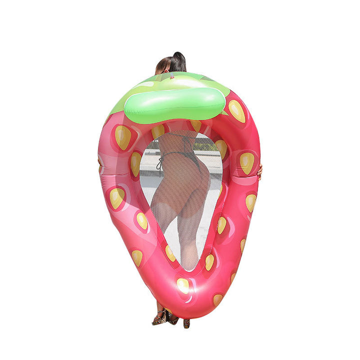 Ladies Inflatable Strawberry Swimming Island Bowlift