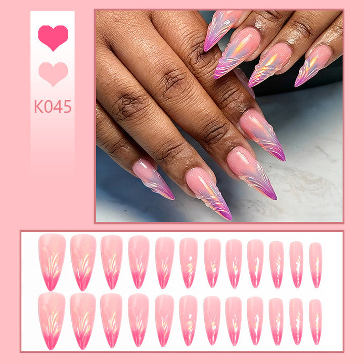 Artificial nails in modern design with pointed accents Bowlift