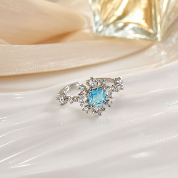 Double-Band Heart Halo Ring With Pavé Accents