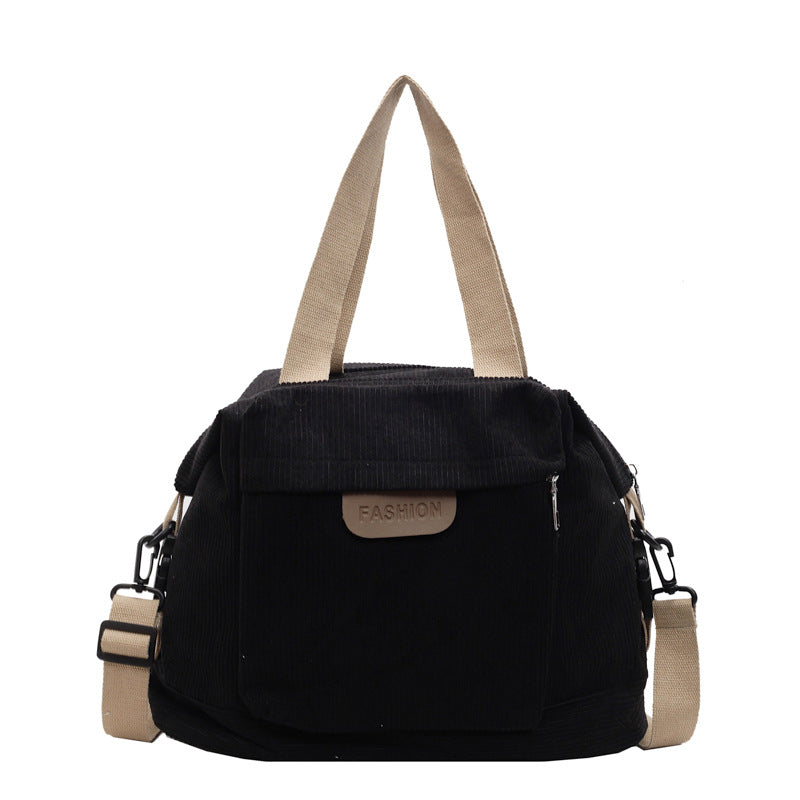 Corduroy Casual Shoulder Tote Bag Bowlift