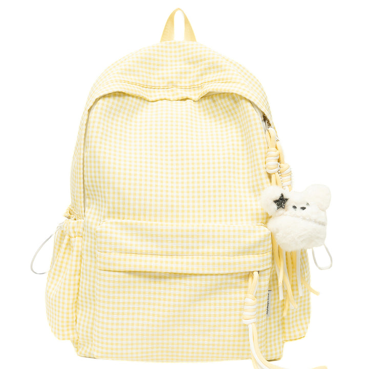 Charming Checkered Pattern Backpack