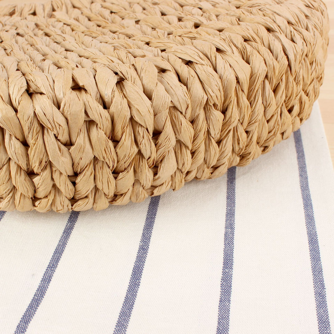 Handbag Made of Natural Bast with Creative Round Handle Bowlift