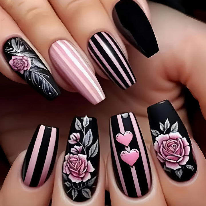 Romantic Floral Design Nail Art Bowlift
