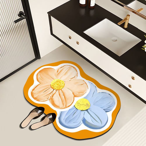 Decorative Floral Bath Mat Bowlift