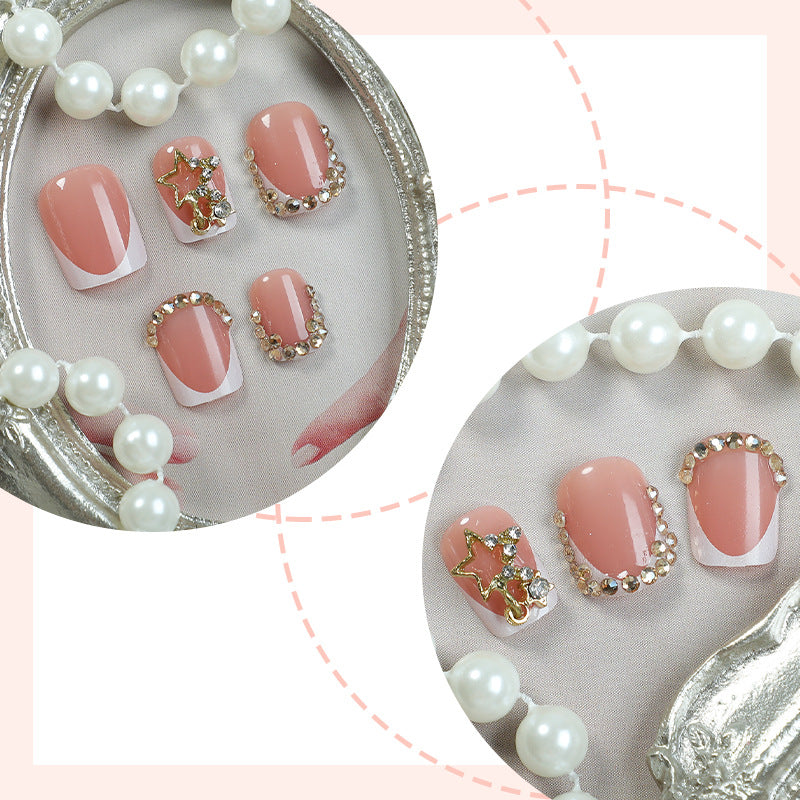 Premium Floral Embellished Press-On Nail Set Bowlift