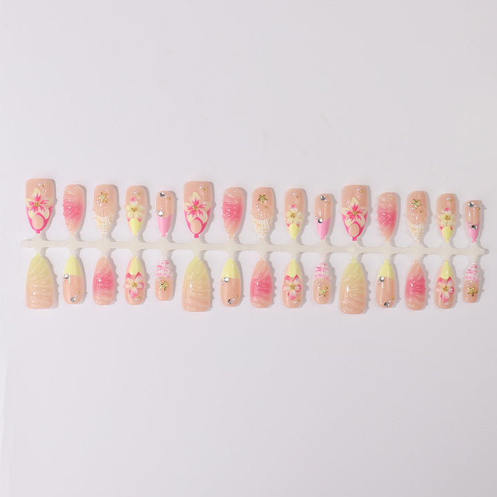 Decorative Floral Press-On Nail Tips Bowlift