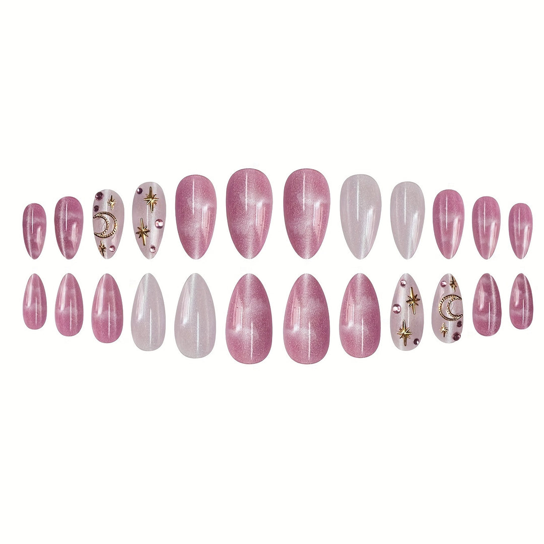 Celestial-Themed Decorative Press-On Nails Bowlift