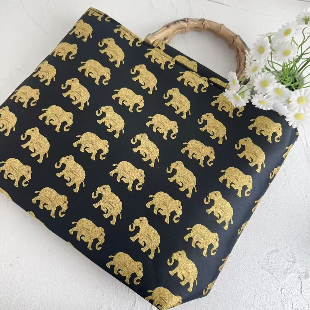 Stylish cotton bag with bamboo handles Bowlift