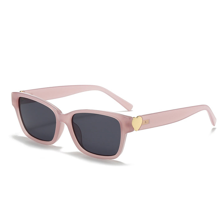 Women's fashionable square sunglasses with heart accents Bowlift