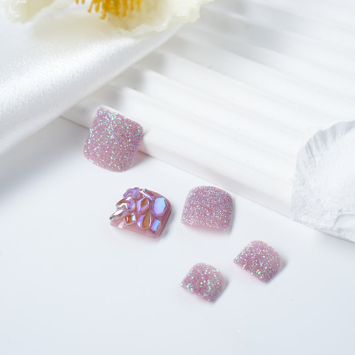 Glittering Rhinestone Press-On Nail Set Bowlift