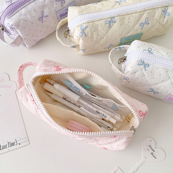 Quilted Pencil Case with Zipper Bowlift