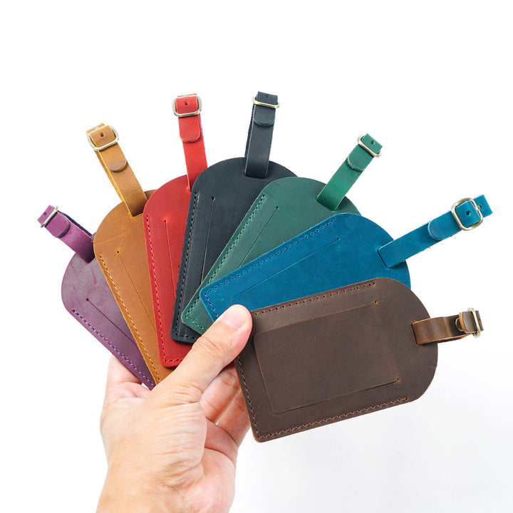 Leather Luggage Tag with Adjustable Buckle Bowlift