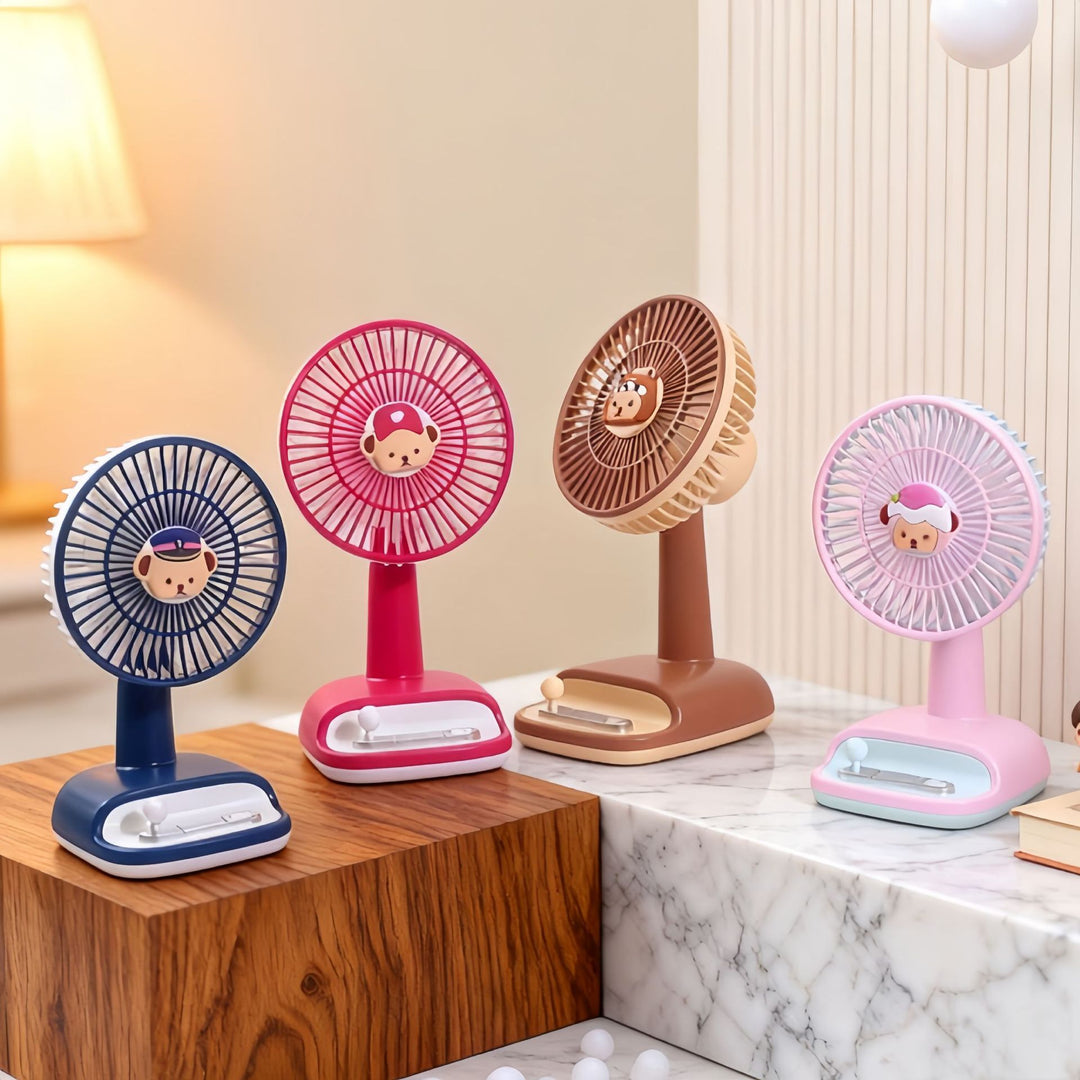 Ladies Portable USB Table Fan with Flexible Tilt Angle Bowlift