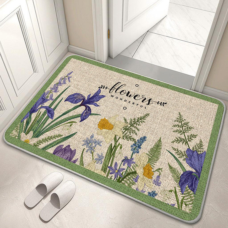 Decorative Floral Welcome Mat Bowlift