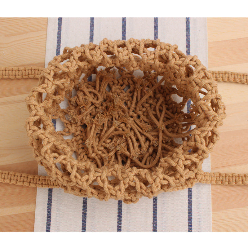 Handbag Made of Hand-Knotted Natural Material with Airy Structure Bowlift