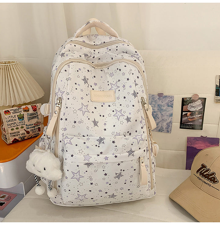Stylish Star-Printed School Backpack Bowlift