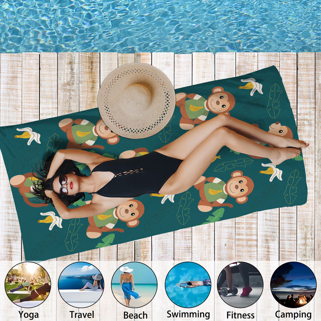 Artistic Gorilla Print Bath Towel Bowlift