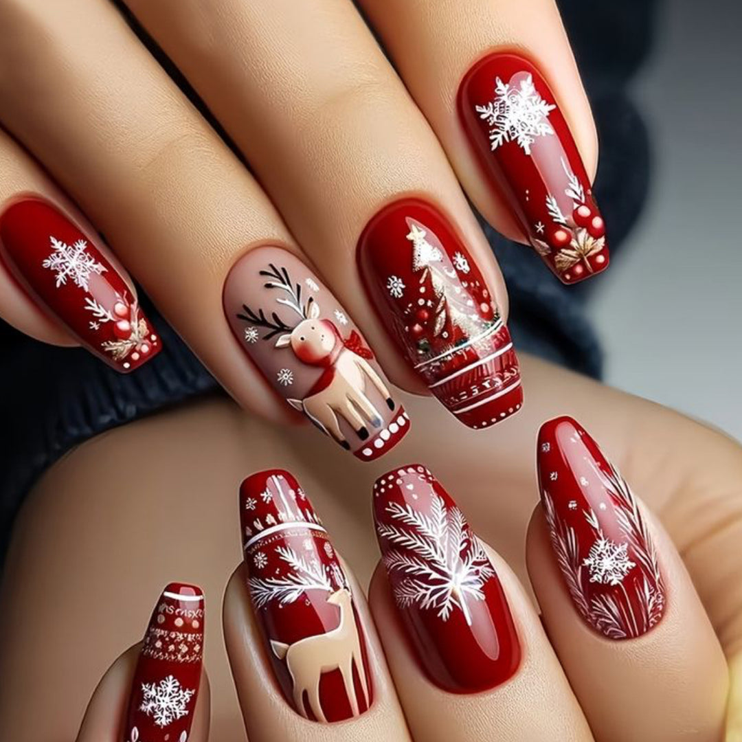 Festive 3D Reindeer Nail Art Extensions Bowlift 1789713556