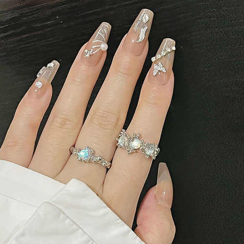 Elegant Embellished Stiletto Press-On Nails Bowlift