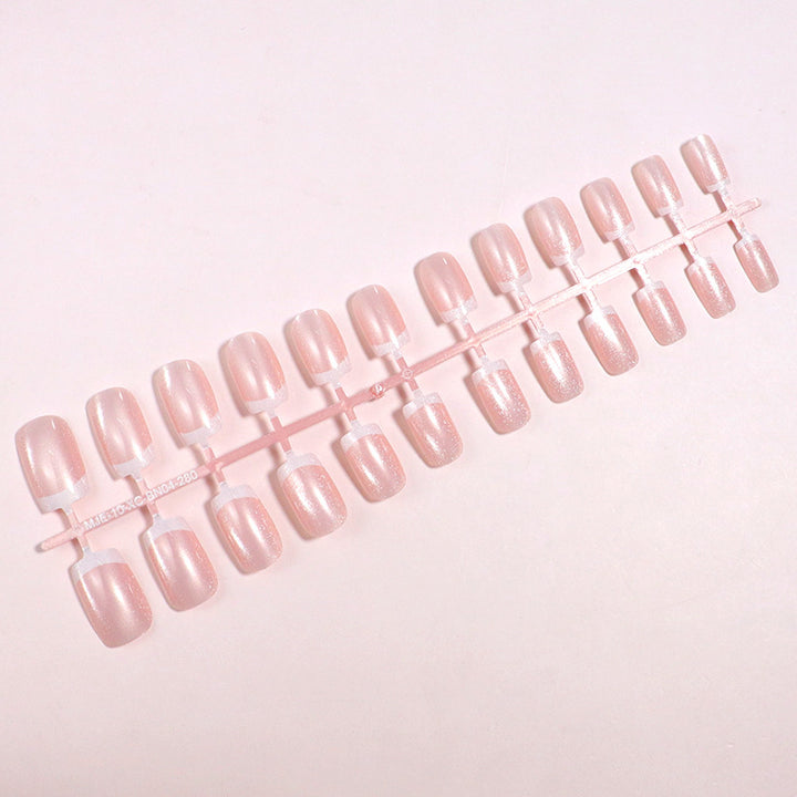 Premium Glossy French Tip Press-On Nails Bowlift