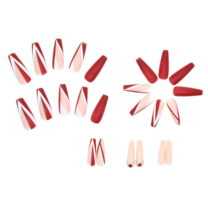 Artificial nails with matte finish and modern design elements Bowlift