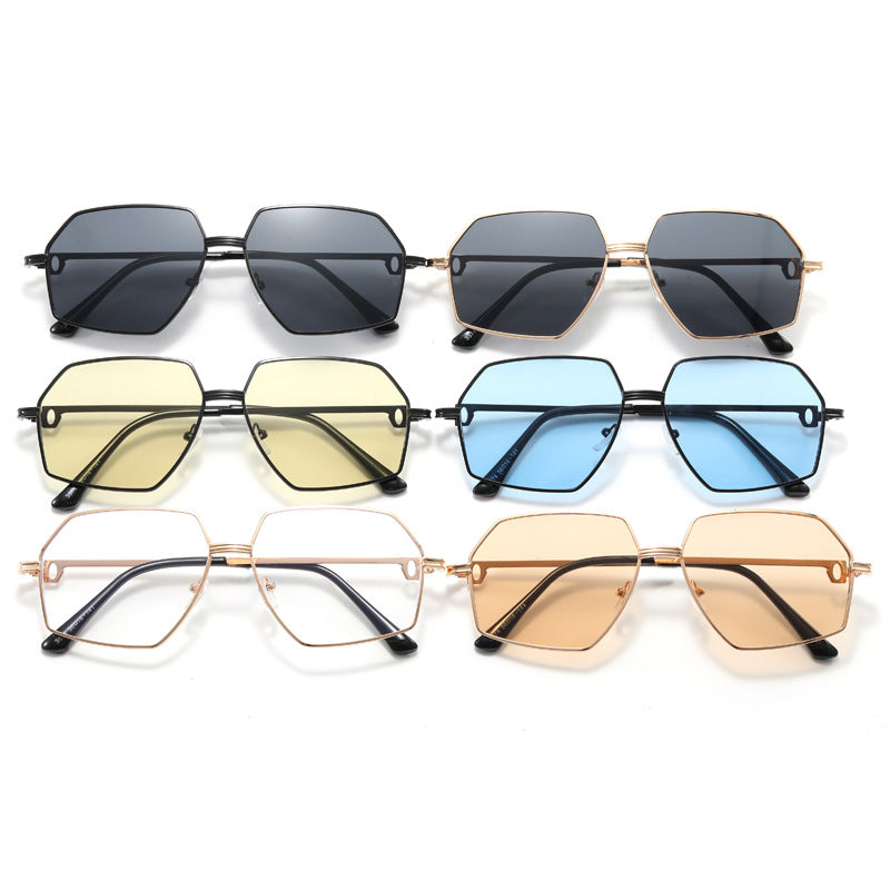 Ladies Stylish geometric sunglasses with elegant metal frame Bowlift