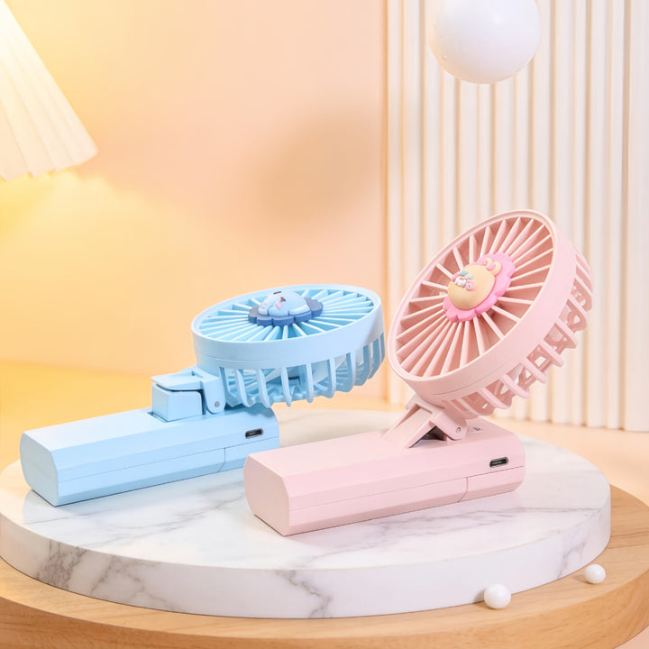 Women's Portable Mini Handheld Fan with Cute Lion Design Bowlift