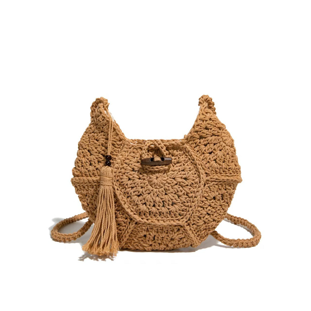 Hand-knotted shoulder bag with tassels Bowlift