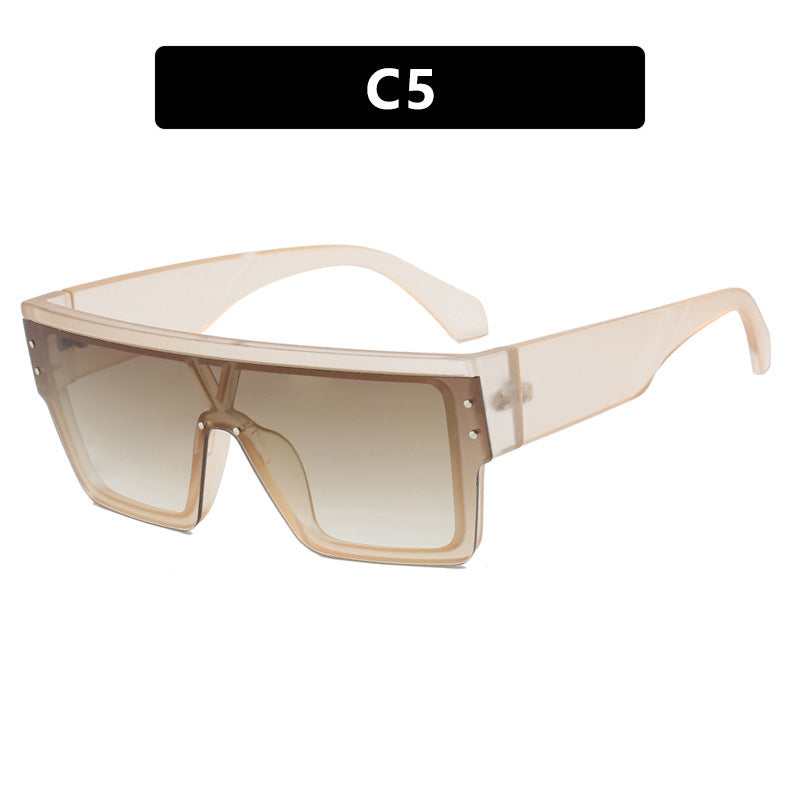Women futuristic oversized sunglasses with clear lenses Bowlift