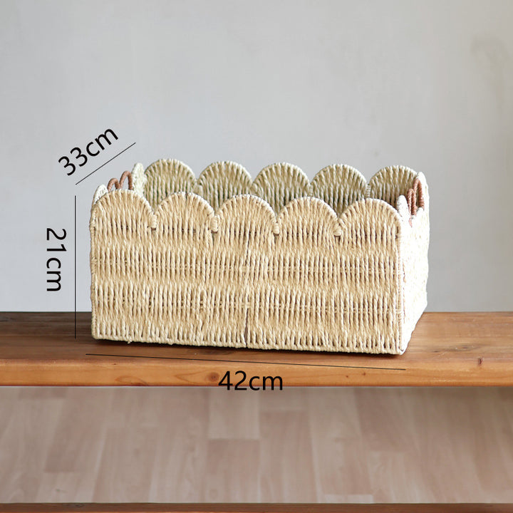 Handcrafted storage basket with wave edge Bowlift