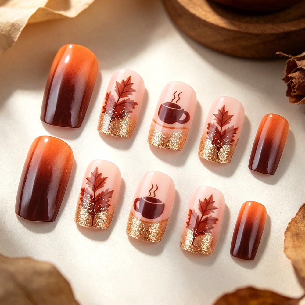 Autumn-Themed Nail Art Design Set Bowlift