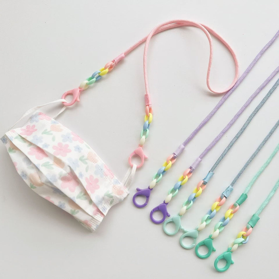 Glasses holder chain with Colorful beads and sturdy clips Bowlift