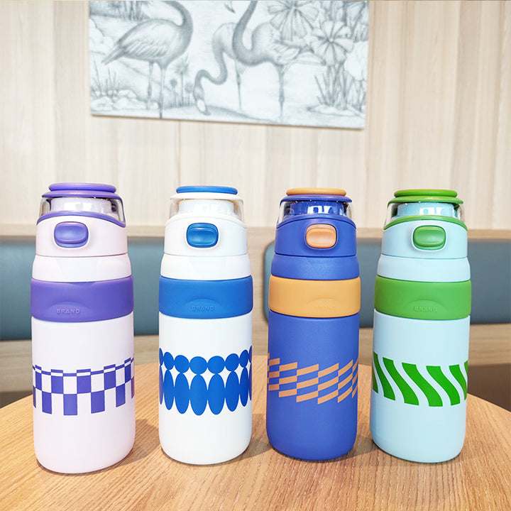 Women's BPA-free water bottle with innovative safety closure Bowlift